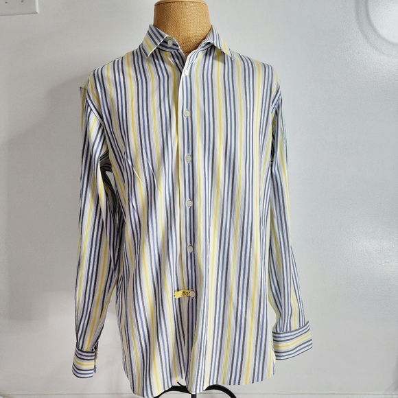 SALVATORE FERRAGAMO Striped Button Down Shirt. - Picture 2 of 13
